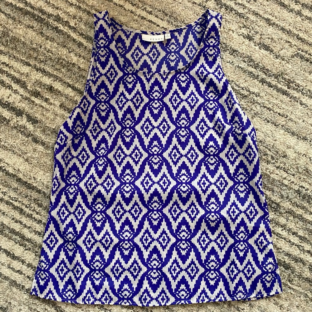 KENAR Blue & White Blouse